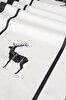 Picture of Koza Home Charm Black Deer Printed Cream Runner 45X140 35261A 45 x 140