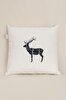 Picture of Koza Home Charm Black Deer Printed White Cushion 43X43 35263A 43 x 43