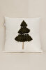 Picture of Koza Home Charm Special Tassel Stitch Pine Tree Motif Cream Cushion 45X45 35258A 45 x 45