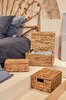 Picture of Koza Home Meander Water Hyacinth Rectangular Lidded Basket Set of 3 5111 Single