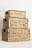 Picture of Koza Home Meander Water Hyacinth Rectangular Lidded Basket Set of 3 5111 Single