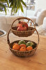 Picture of  Koza Home Meander Water Hyacinth 2 Tier Round Presentation 5121