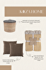 Picture of Koza Home Dowry Set Beige Mini, Living Room and Bedroom Set, Single Wool Blanket, 2 Cushions, 1 Basket