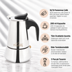 Any Morning Jun-4 Moka Pot, Paslanmaz Çelik, 200 ml, BPA İçermeyen Plastik Kulplu. ürün görseli