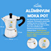 Any Morning 240 ml Alüminyum Moka Pot Espresso Kahve Makinesi Desenli Gümüş Renk HES-6. ürün görseli
