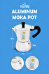 Picture of Any Morning Stainless Steel Espresso Coffee Stovetop Maker Pot 6 Cups, 8 oz