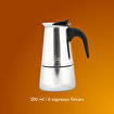 Any Morning 300 ml Paslanmaz Çelik Moka Pot, İndüksiyon Uyumlu Gümüş Rengi FE001-6. ürün görseli