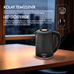 Picture of Any Morning Electric Kettle, 1.8L, 61 oz BPA-Free Stainless Steel, Auto Shut-Off, LED, Black, DE231801