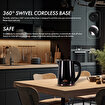 Picture of Any Morning Electric Kettle, 1.8L, 61 oz BPA-Free Stainless Steel, Auto Shut-Off, LED, Black, DE231801