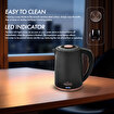 Picture of Any Morning Electric Kettle, 1.8L, 61 oz BPA-Free Stainless Steel, Auto Shut-Off, LED, Black, DE231801