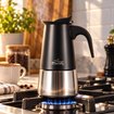 Any Morning 300 ml Paslanmaz Çelik Moka Pot  İndüksiyon Uyumlu Siyah FE001-6. ürün görseli