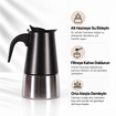 Any Morning 300 ml Paslanmaz Çelik Moka Pot  İndüksiyon Uyumlu Siyah FE001-6. ürün görseli