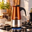 Any Morning 300 ml Paslanmaz Çelik Moka Pot İndüksiyon Uyumlu Bakır Rengi FE001-6. ürün görseli