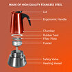 Picture of Any Morning Stovetop Espresso Coffee Maker Stainless Steel Induction Moka Pot, 300 ml, 10 oz, Copper 