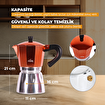 Any Morning 240 ml Alüminyum Moka Pot Espresso Kahve Makinesi Bakır Renk HES-6. ürün görseli