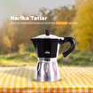 Any Morning HES-6 Alüminyum Espresso Kahve Makinesi Moka Pot 240 ml - Siyah Renk. ürün görseli