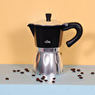 Any Morning HES-6 Alüminyum Espresso Kahve Makinesi Moka Pot 240 ml - Siyah Renk. ürün görseli