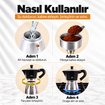 Any Morning 240 ml Alüminyum Moka Pot Espresso Kahve Makinesi Siyah HES-6. ürün görseli