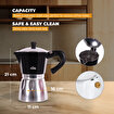 Picture of Any Morning Stovetop Espresso Aluminum Moka Pot, Black, 240 ml - 8 oz