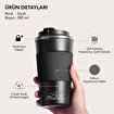 Any Morning BA21549 Paslanmaz Çelik Termos Mug 500 Ml Siyah, Kaymaz Silikon Halka, Sızdırmaz Kapak. ürün görseli