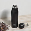 Any Morning BA21547 Paslanmaz Çelik Termos 600 ml Siyah, Çift Duvar Yalıtımlı, Sızdırmaz Kapak. ürün görseli