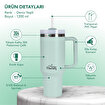 Any Morning SI2440217 Vaha Çift Katman Paslanmaz Çelik Kulplu Termos Mug 1200 Ml Su Yeşili, Sızdırmaz ve Üç Aşamalı Çevrilebilir Kapak. ürün görseli