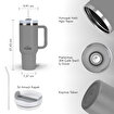 Any Morning SI2440217 Vaha Çift Katman Paslanmaz Çelik Kulplu Termos Mug 1200 Ml Gri, Sızdırmaz ve Üç Aşamalı Çevrilebilir Kapak. ürün görseli