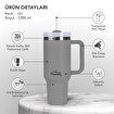 Any Morning Vaha 1200 ml Termos Mug, 3 Kademeli Çevirmeli  Kapak, Gri SI2440217. ürün görseli