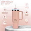 Any Morning SI2440217 Vaha Çift Katman Paslanmaz Çelik Kulplu Termos Mug 1200 Ml Açık Somon, Sızdırmaz ve Üç Aşamalı Çevrilebilir Kapak. ürün görseli