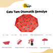 Biggdesign Cats Tam Otomatik, Rüzgara Dayanıklı, Kedi Desenli Şemsiye - Kompakt ve Şık Tasarım. ürün görseli