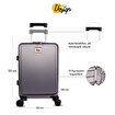 Biggdesign Moods Up Ön Bölmeli, Bardaklık ve USB Girişli Kabin Boy Valiz 20" Gümüş. ürün görseli