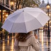 Picture of Biggdesign Moods Up Light Gray Automatic UV Umbrella, 21in, Windproof, Quick-Drying, Compact Size For Bags
