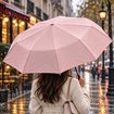 Picture of Biggdesign Umbrella 21 in Pink Moods Up, 8 Ribs Pongee Auto UV Windproof Canopy