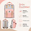Biggdesign Cats USB Girişli Suya Dayanıklı 14 inç Laptop Uyumlu Okul Sırt Çantası Pembe. ürün görseli