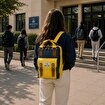 Picture of Biggdesign Cats USB Laptop Backpack, 14” Laptop Compatible, Water-Resistant, Lightweight, Unisex, Yellow