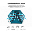 Biggdesign Moods Up Siyah Yeşil Çizgili Manuel Mini Şemsiye - Rüzgara Dayanıklı, Hafif, Renkli. ürün görseli
