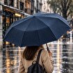 Biggdesign Moods Up Premium Ahşap Saplı Lacivert Otomatik Şemsiye. ürün görseli