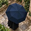 Biggdesign Moods Up Premium Ahşap Saplı Lacivert Otomatik Şemsiye. ürün görseli