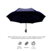 Biggdesign Moods Up Premium Ahşap Saplı Lacivert Otomatik Şemsiye, Rüzgara Dayanıklı, Hızlı Kuruyan. ürün görseli