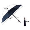 Biggdesign Moods Up Premium Ahşap Saplı Lacivert Otomatik Şemsiye, Rüzgara Dayanıklı, Hızlı Kuruyan. ürün görseli