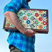 Picture of Biggdesign Bloom Backgammon Set | Magnetic Closure, Scratch-Resistant Surface