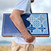 Biggdesign Blue Tile Tavla, Çizilmez Zeminli, Mıknatıslı MDF Kasa, 2 Kat Vernik Cilalı. ürün görseli