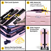 Picture of Biggdesign Moods Up 3-Piece Luggage Set, TSA Lock, ABS Hard Shell, Pink