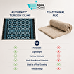 Picture of BiggHome, 47x70 in, Ethnic Kilim, Black/Blue, Lightweight, Machine Washable