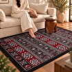 Bigghome SA25HC Kilim 120*180 cm, Makinede Yıkanabilir, Etnik Desenli resmi