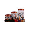Herevin 139357-810 Desenli Kavanoz Seti 3'lü (425-660-1000 ml). ürün görseli