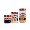 Herevin 139357-810 Desenli Kavanoz Seti 3'lü (425-660-1000 ml). ürün görseli