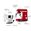 Karaca Mastermaid Chef Pro Çift Kollu Hamur Yoğurma Makinesi Rudolph Red 1500W 5L. ürün görseli