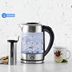 Karaca Cam Inox Bitki Çayı Makinesi ve Su Isıtıcı Kettle 2202,Led Işıklı, Yüksek Borosilikat Gövde, Paslanmaz Çelik. ürün görseli