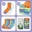 Milk&Moo Jungle Friends Çocuk 5'li Çorap Seti, Beden 27-30, Yumuşak ve Dayanıklı Kumaş. ürün görseli